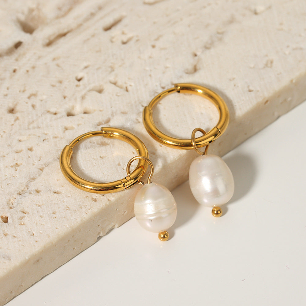 Pearl hoops - Amyra's Jewellery