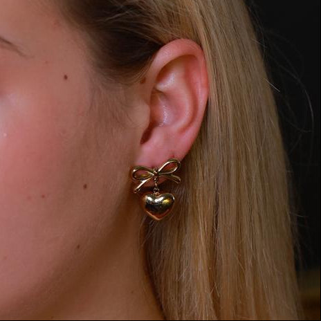 Gold Heart Bow