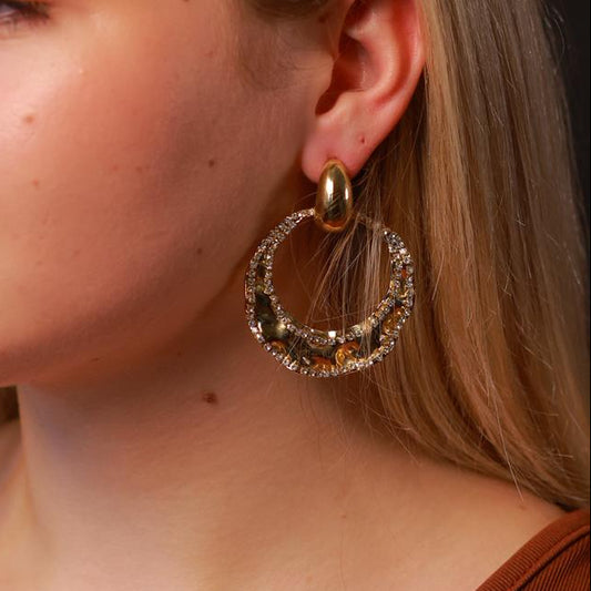 Gold Crystal Hoop