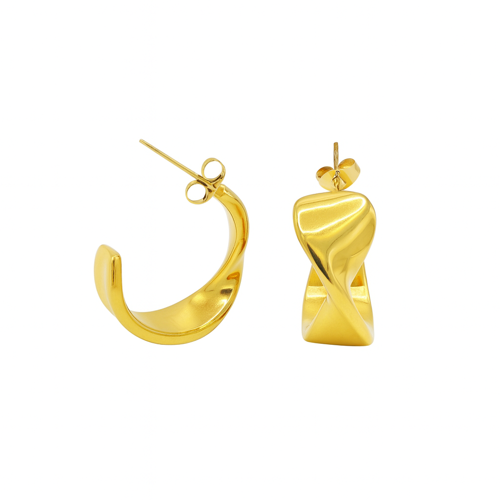 Gold Twisted Hoop