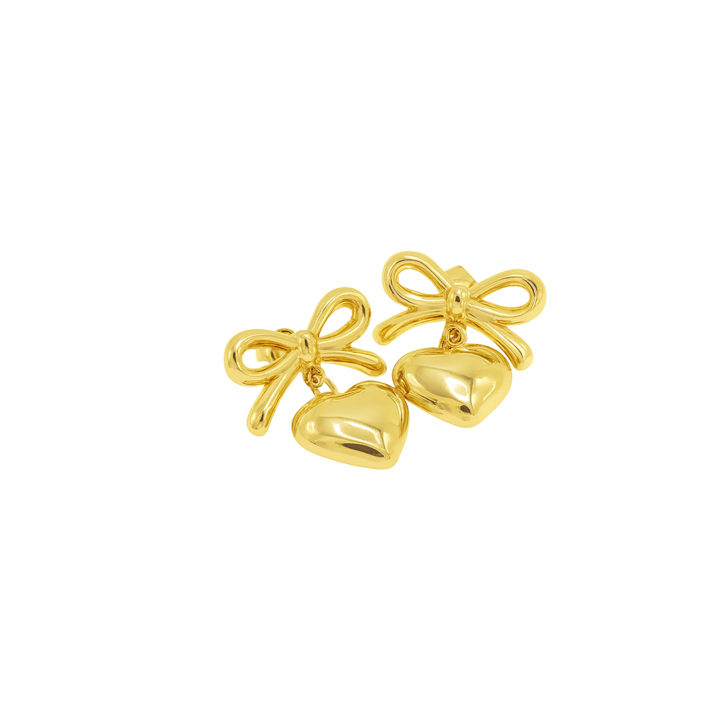 Gold Heart Bow