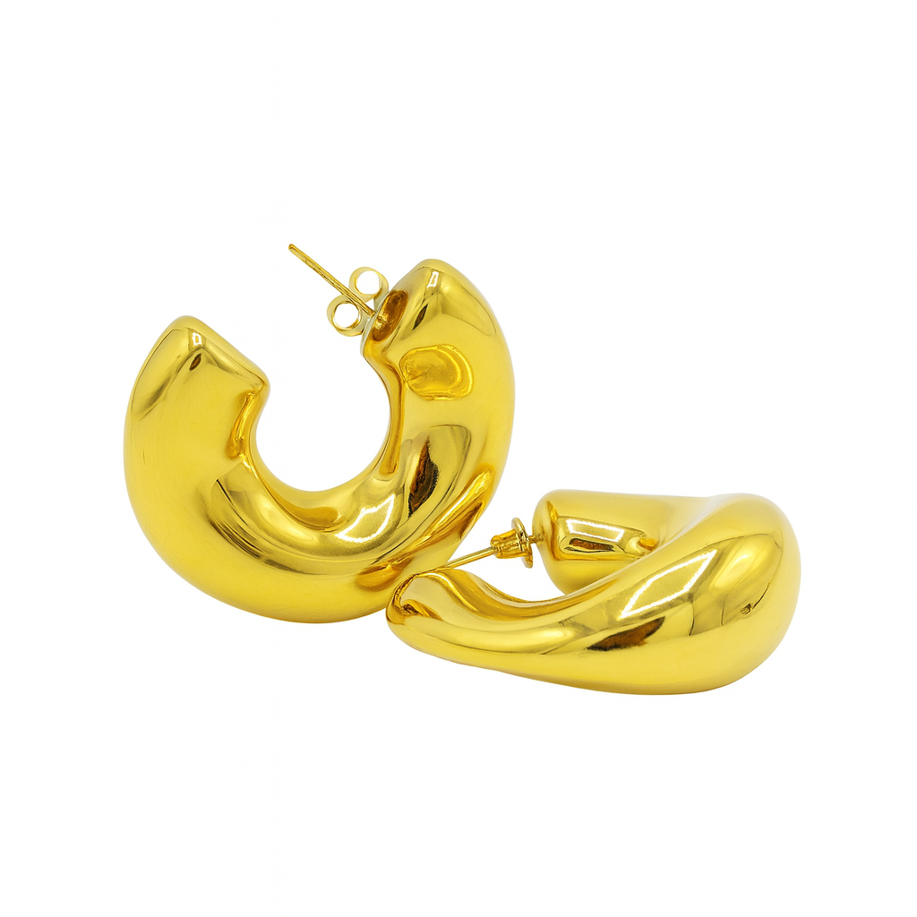 Gold Bold Sculpted Hoop