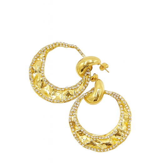 Gold Crystal Hoop