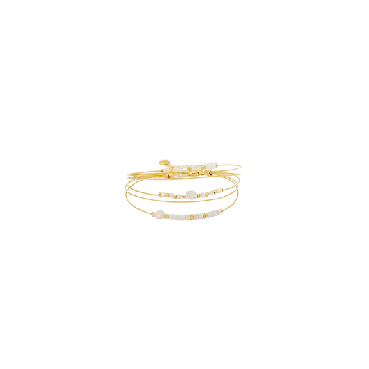 Golden Pearl Bracelet Set