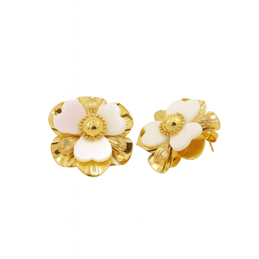 Gold Floral  with White Petals