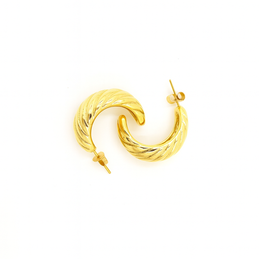 Gold Twisted Hoop