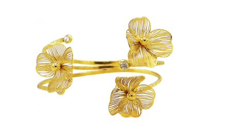 Gold Floral Cuff
