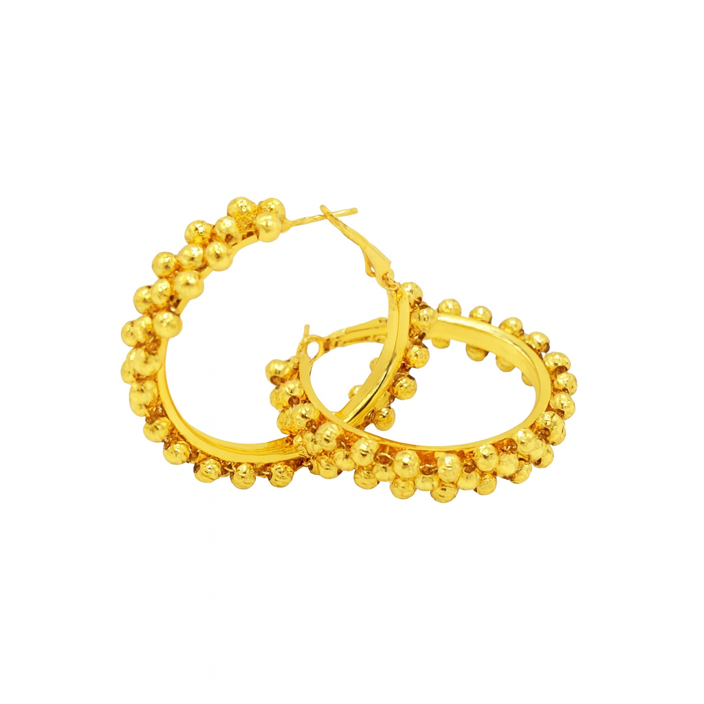 Gold Beaded Hoop
