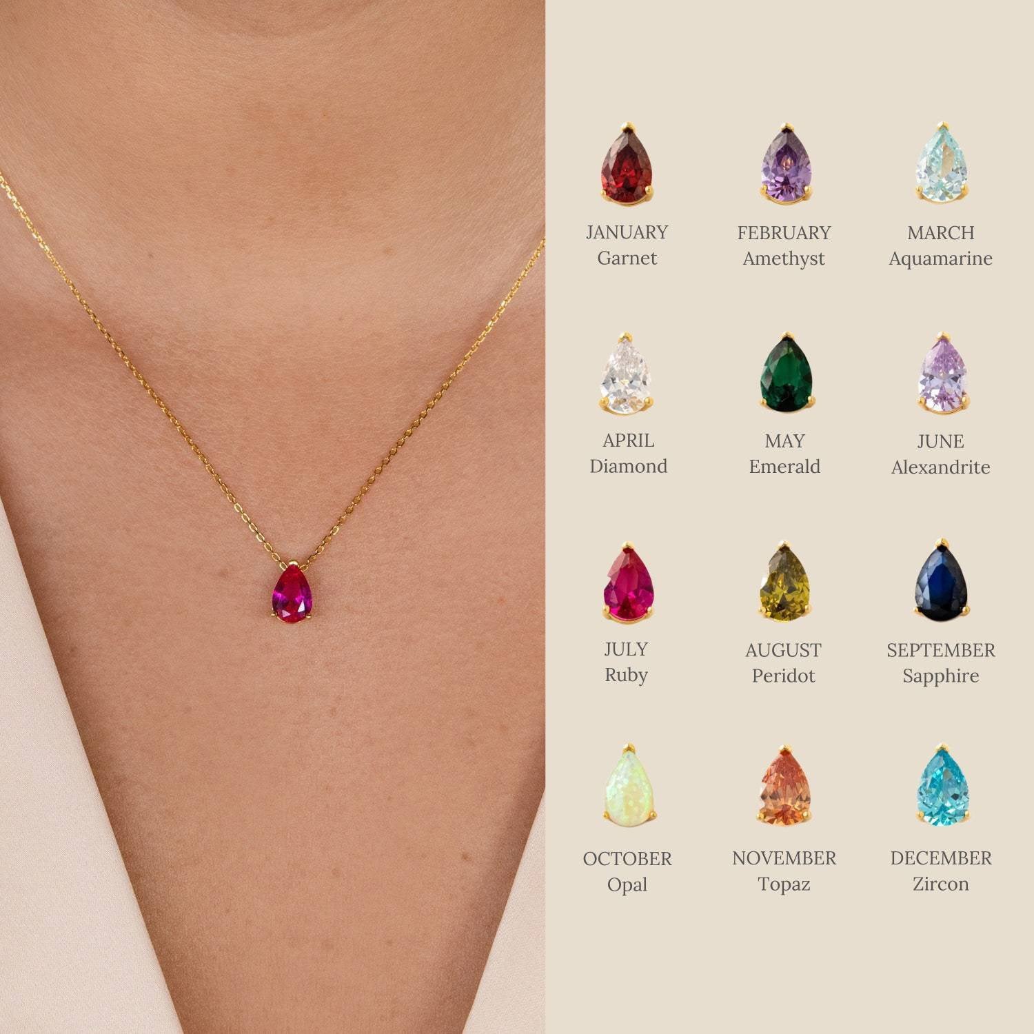BirthStone Necklace - Amyra's Jewellery