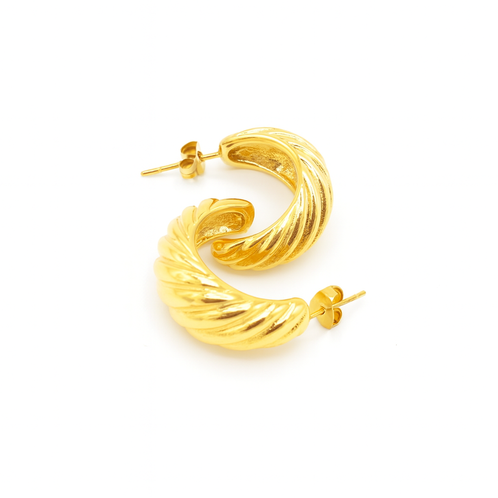 Gold Twisted Hoop