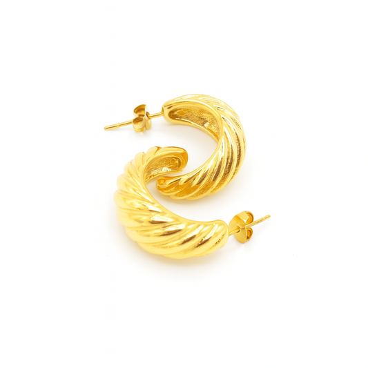 Gold Twisted Hoop