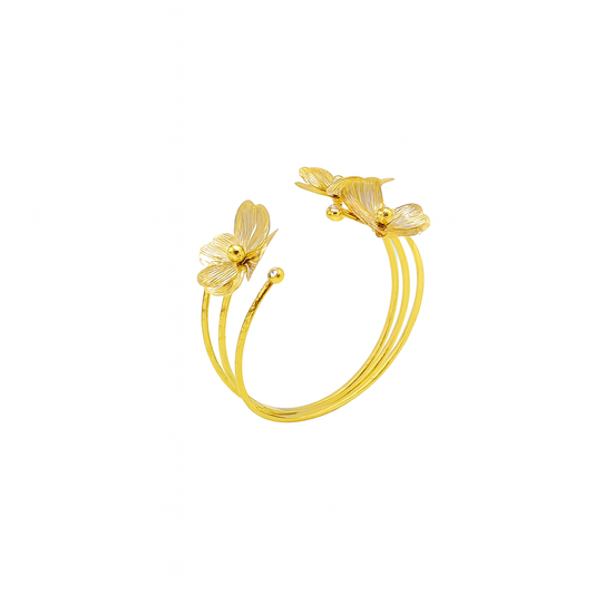Gold Floral Cuff