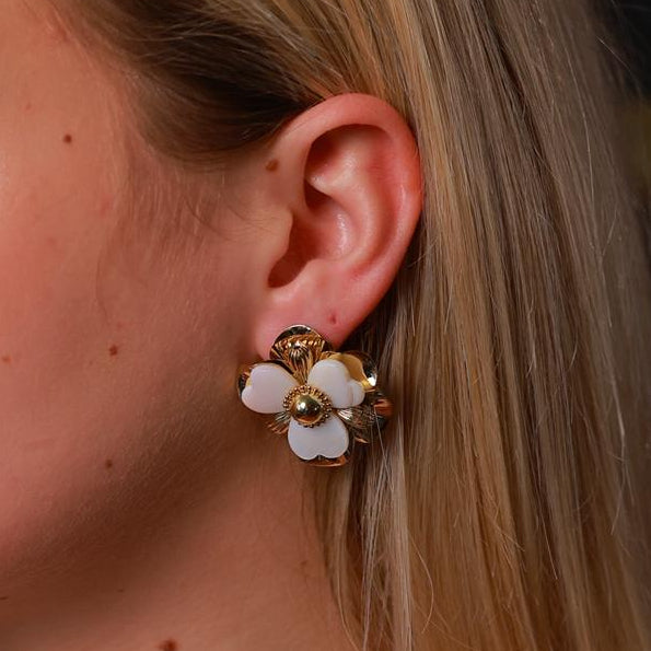 Gold Floral  with White Petals