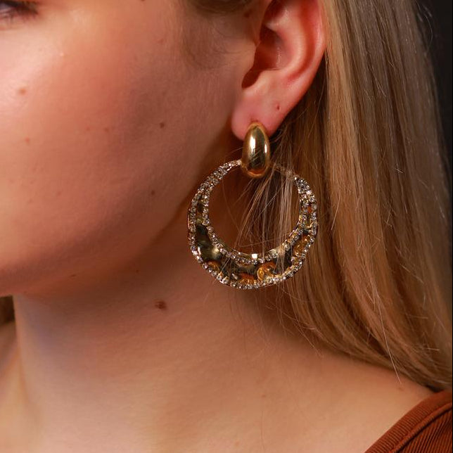 Gold Crystal Hoop