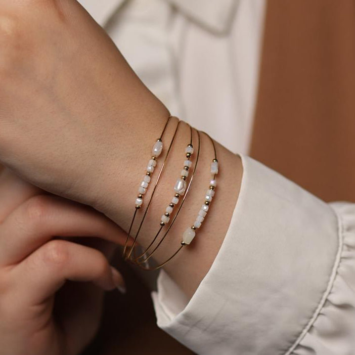 Golden Pearl Bracelet Set